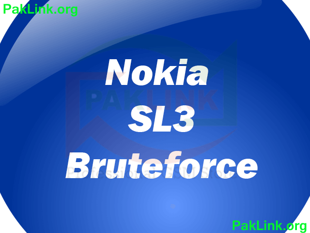 Nokia Sl3 unlock by BruteForce
